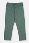Green V-NECK LONG SLEEVE COTTON MODAL PAJAMAS SUIT