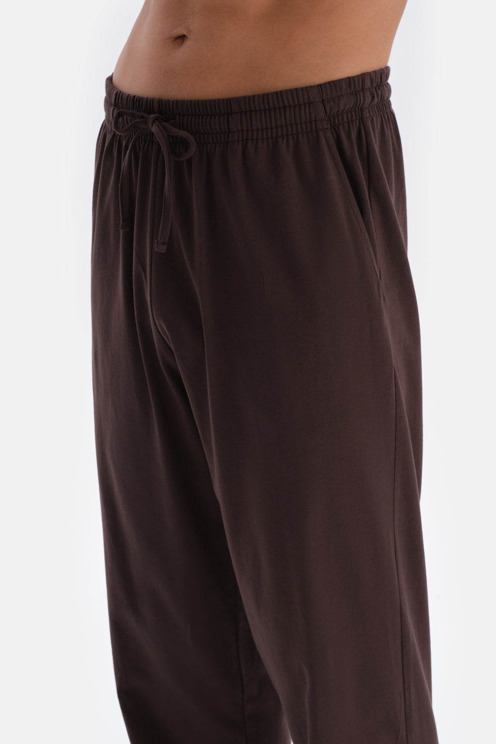 Brown LONG SLEEVE KNITTED PAJAMAS WITH HALF POT