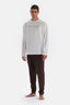 Ecru PRINT DETAILED LONG SLEEVE COTTON MODAL PAJAMAS SUIT