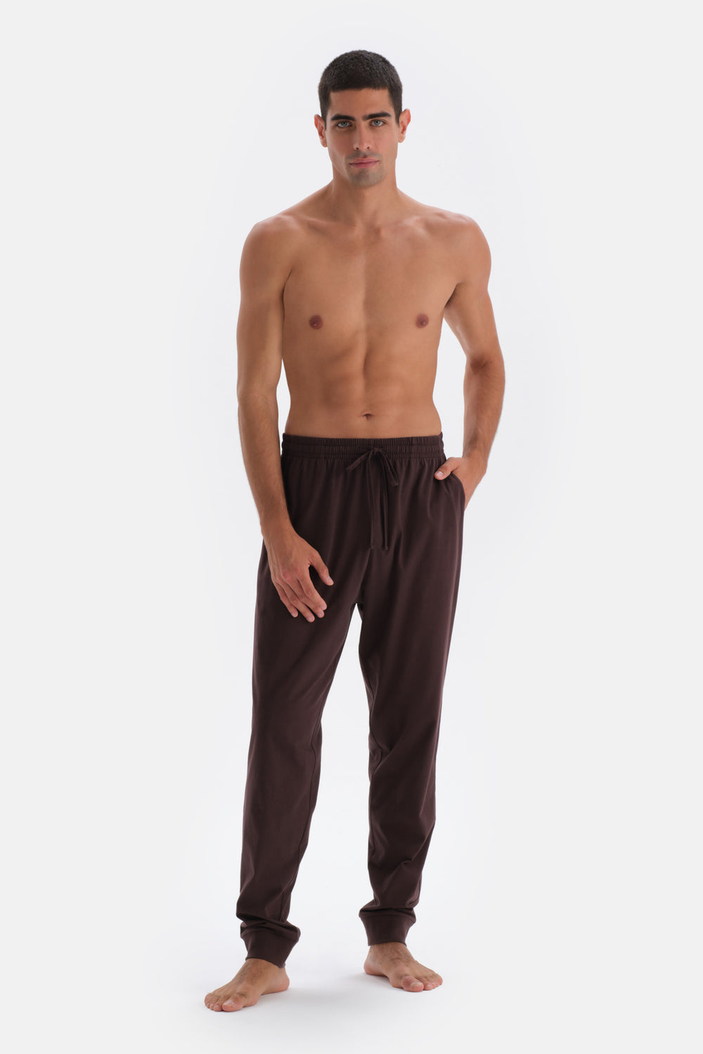 Ecru PRINT DETAILED LONG SLEEVE COTTON MODAL PAJAMAS SUIT
