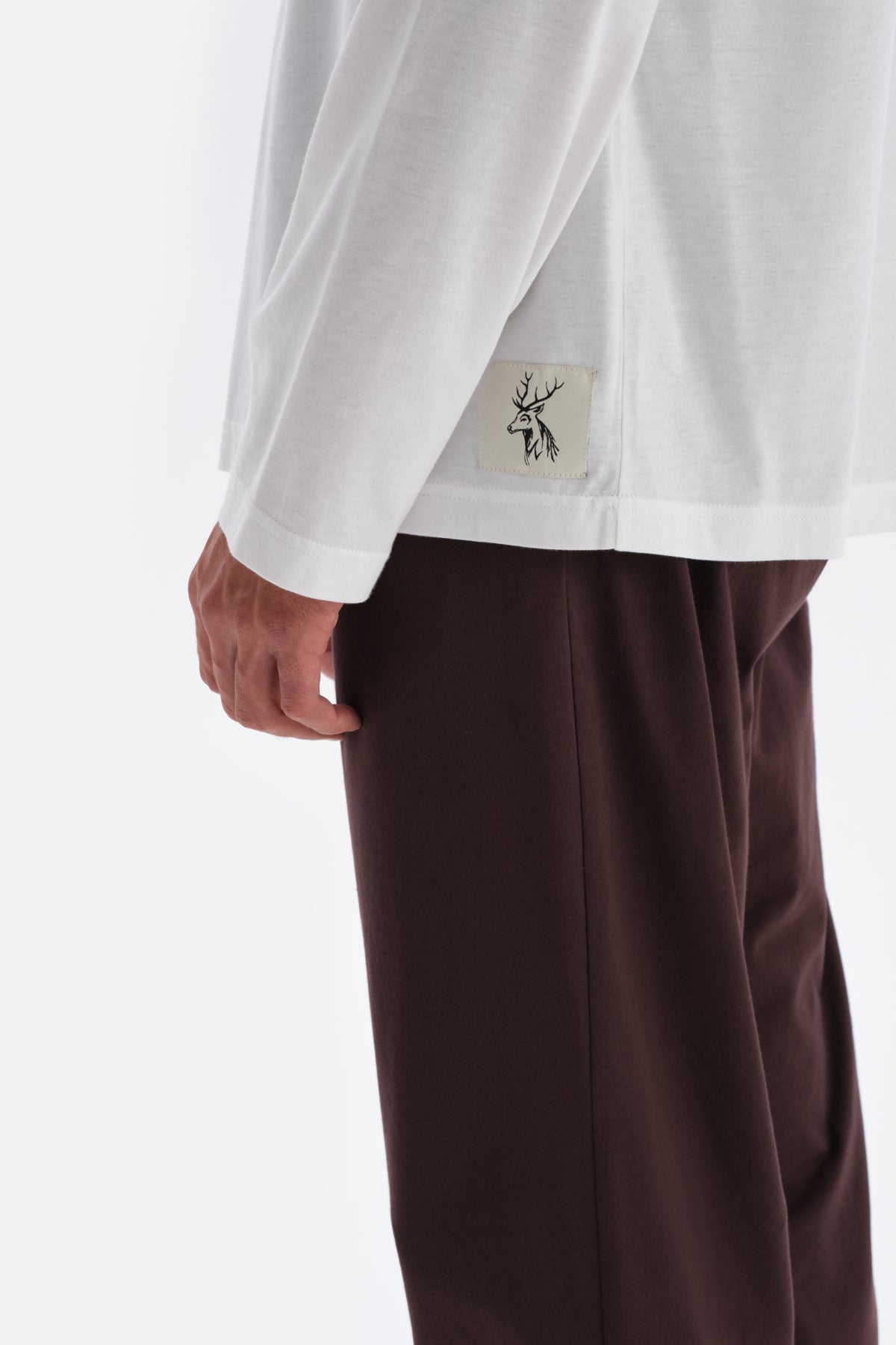 Ecru PRINT DETAILED LONG SLEEVE COTTON MODAL PAJAMAS SUIT