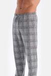 Grey Melange CREW-NECK JACQUARD BOTTOM PAJAMAS SUIT