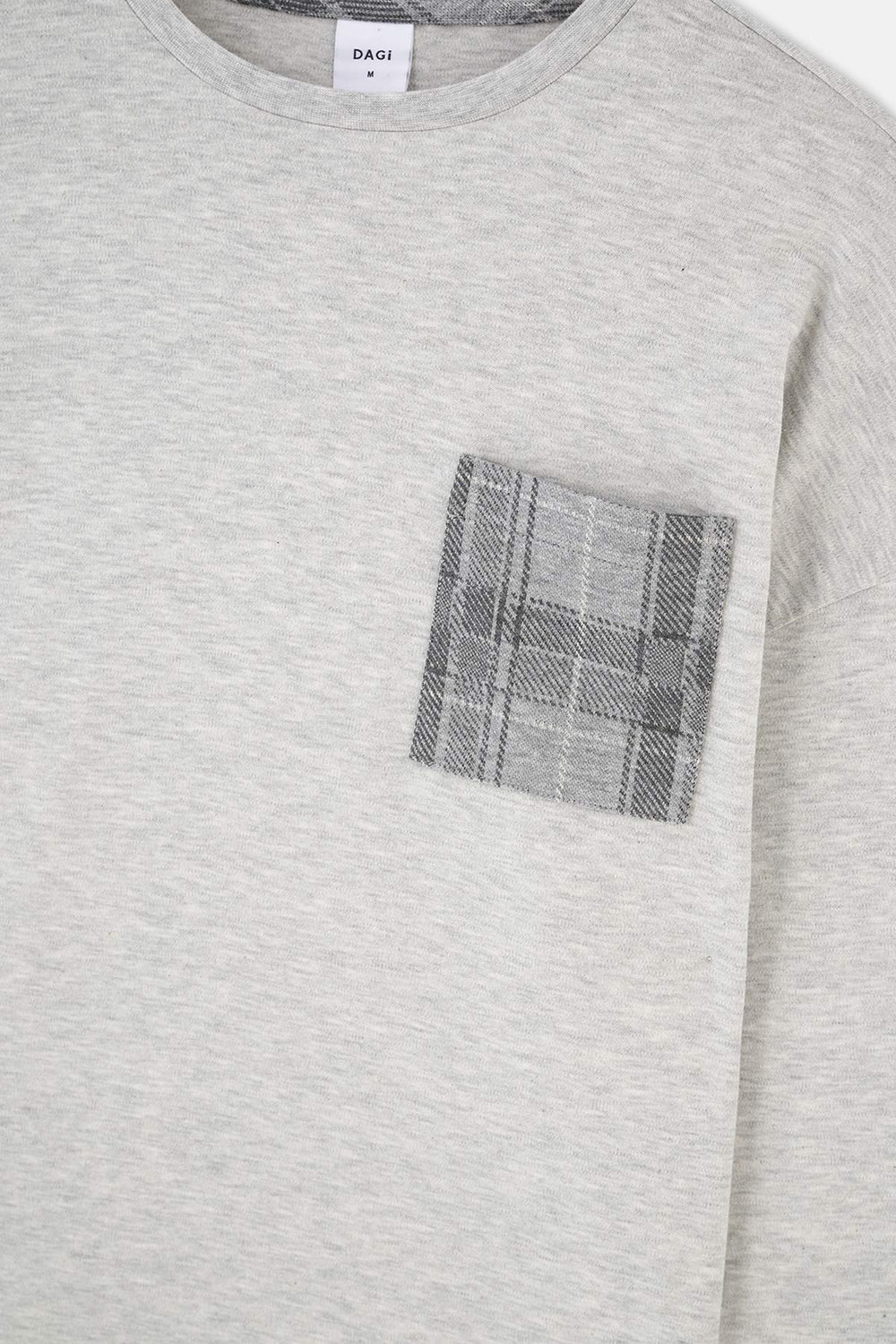 Grey Melange CREW-NECK JACQUARD BOTTOM PAJAMAS SUIT