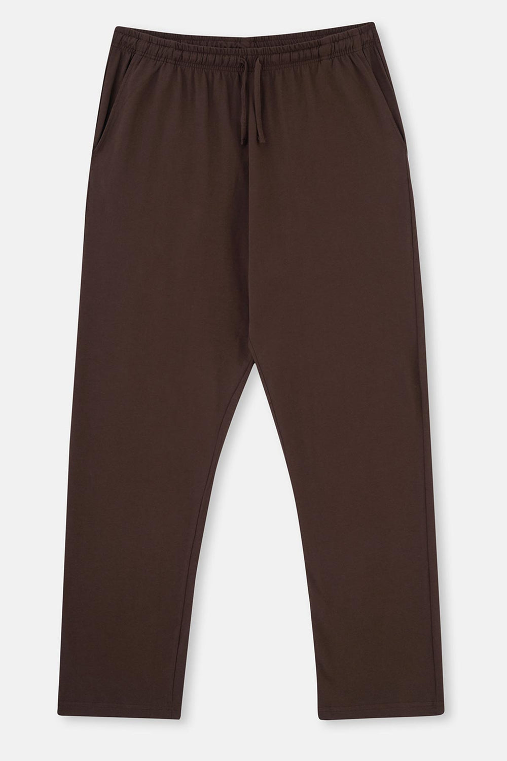 Kahverengi Yarım Patlı Uzun Kollu Örme Pijama Takımı