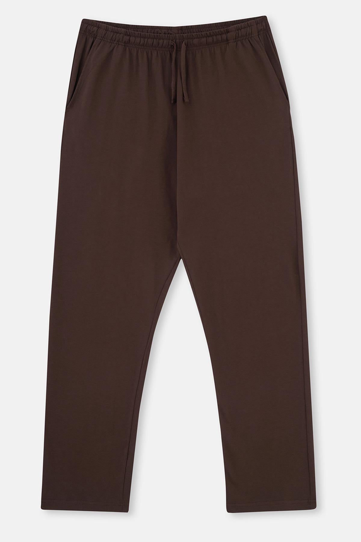 Kahverengi Yarım Patlı Uzun Kollu Örme Pijama Takımı