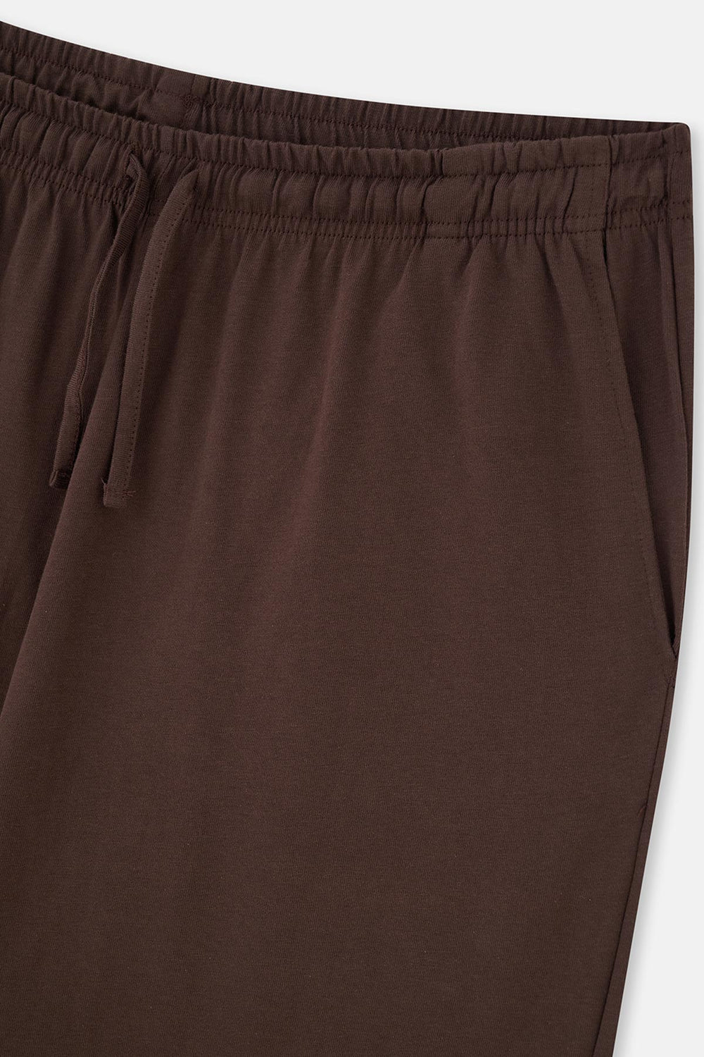 Kahverengi Yarım Patlı Uzun Kollu Örme Pijama Takımı