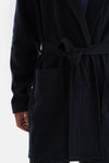 Navy BRIOCHE STITCHED DRESSING GOWN