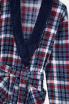 Navy PLAID FLEECE ROBE