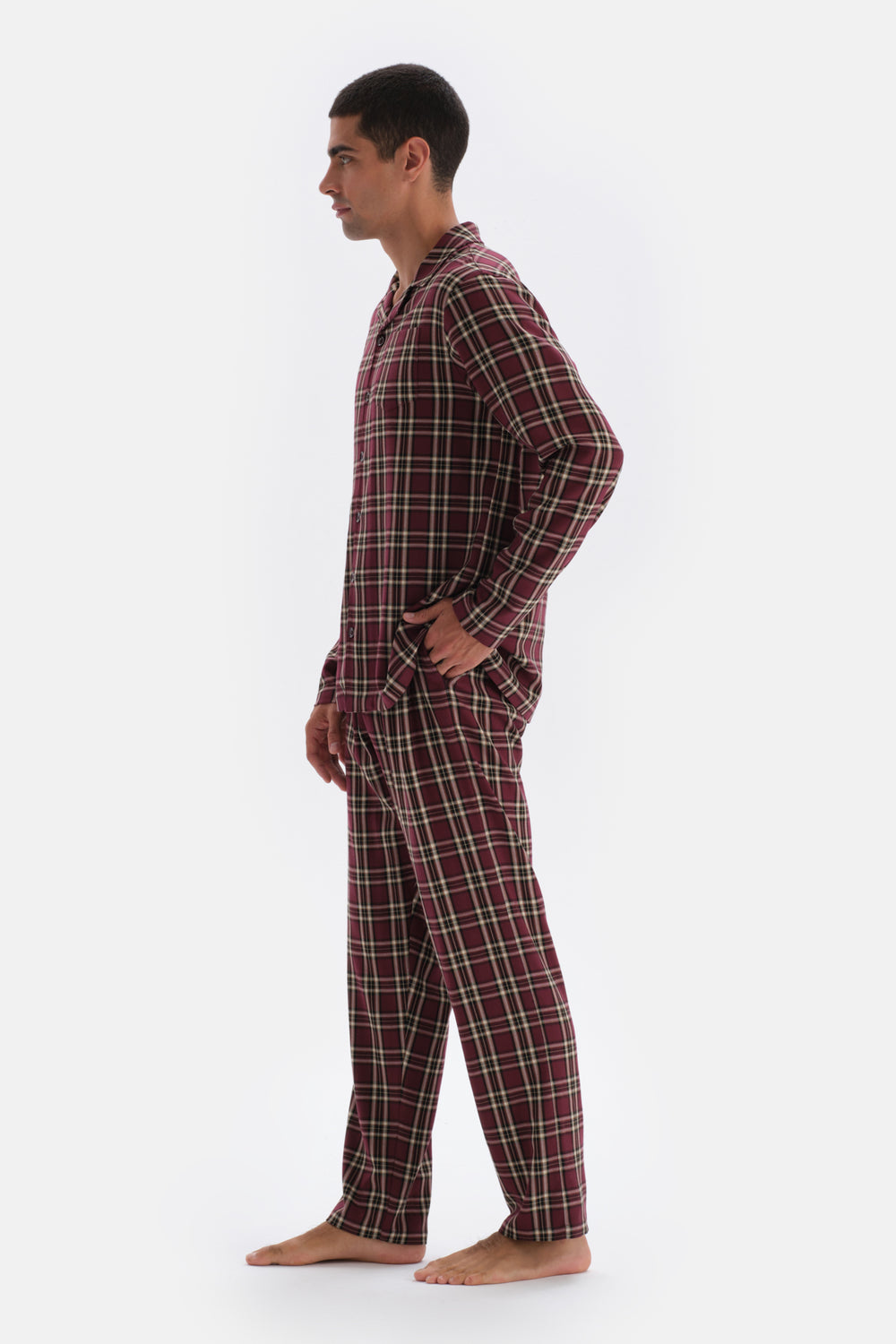 MULTICOLOR PLAID WOVEN TROUSERS PAJAMAS