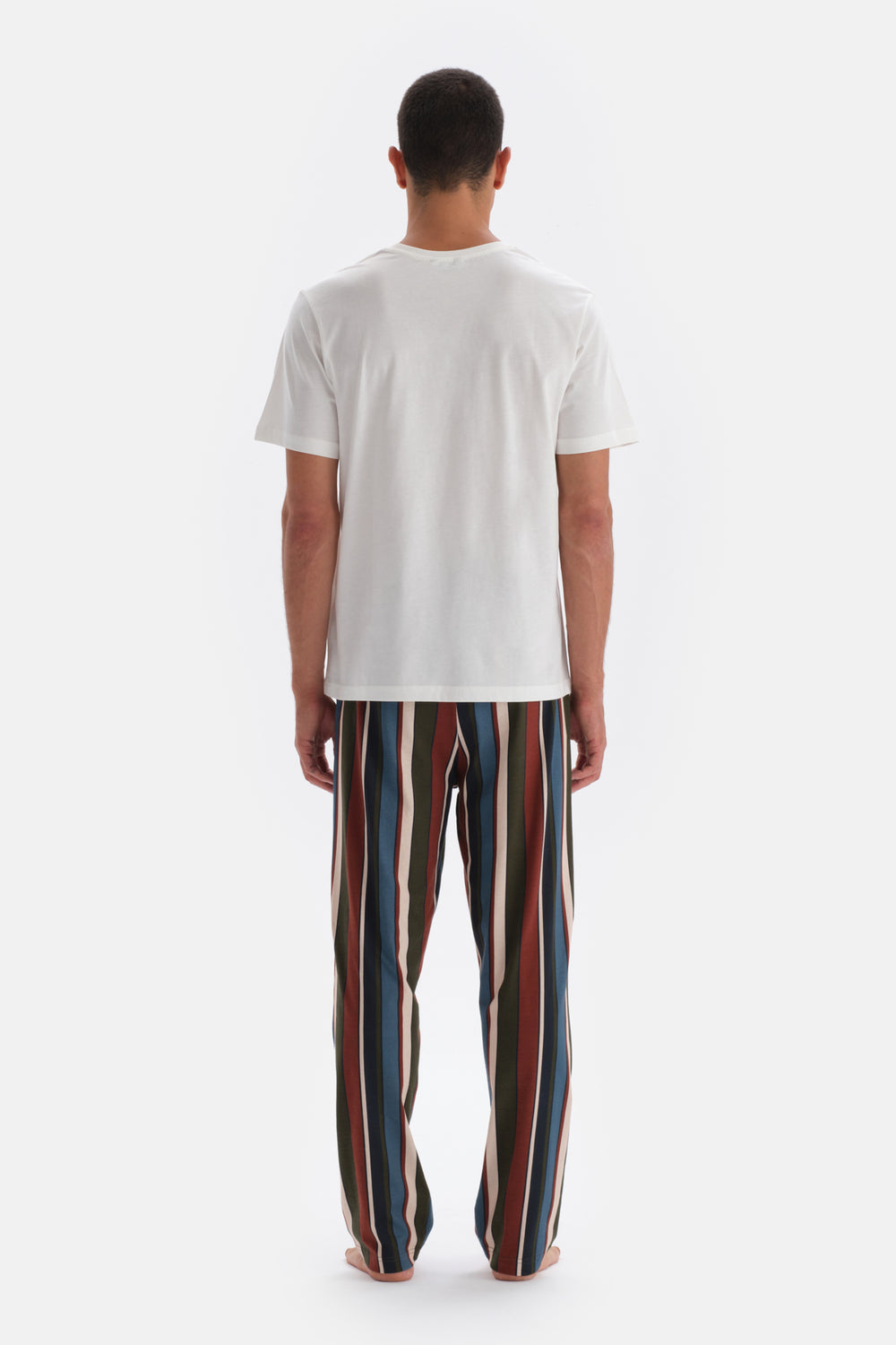MULTICOLOR STRIPED KNITTED TROUSERS