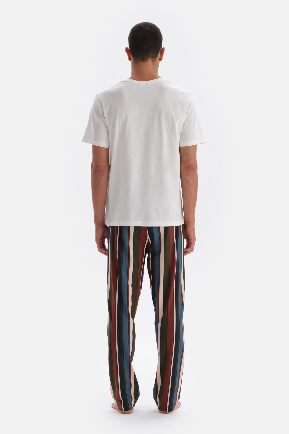 MULTICOLOR STRIPED KNITTED TROUSERS