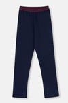 Navy KNITTED SINGLE BOTTOM WITH ELASTIC WAIST