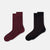 Bordo Erkek 2'Li Bambu Çorap Şerit Desen