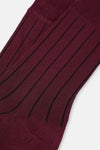 Bordo Erkek 2'Li Bambu Çorap Şerit Desen