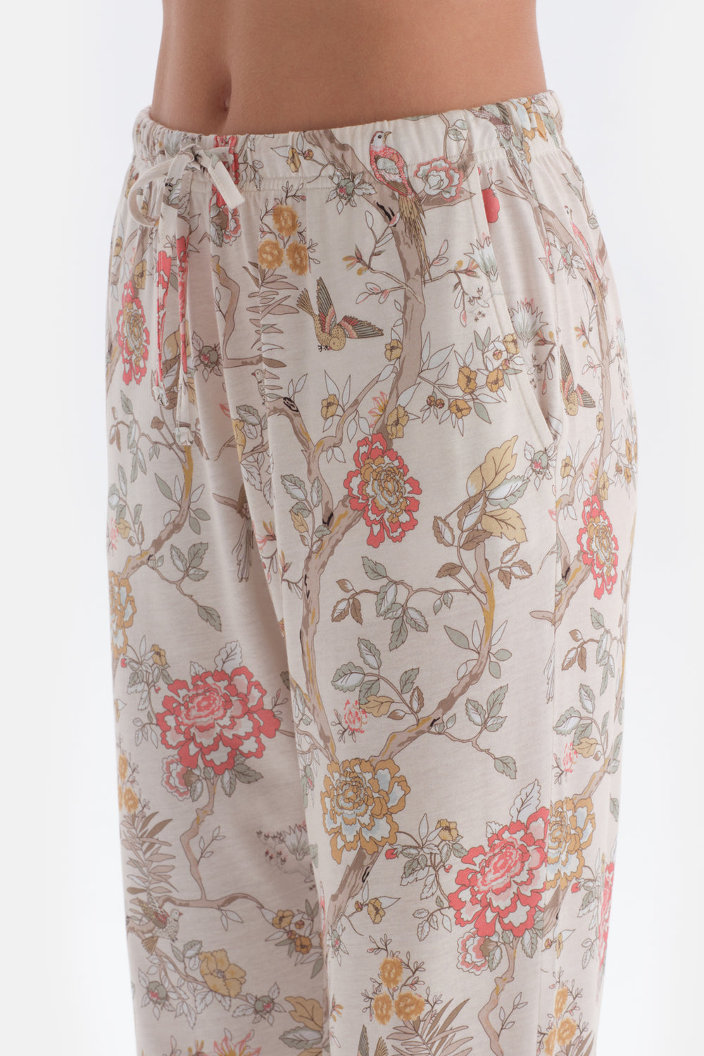 Ecru SIZE PRINTED SHIRT PANTS PAJAMAS SUIT