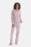 Light Pink TINY FLOWER PRINTED SHIRT PANTS PAJAMAS SUIT