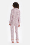 Light Pink TINY FLOWER PRINTED SHIRT PANTS PAJAMAS SUIT
