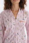 Light Pink TINY FLOWER PRINTED SHIRT PANTS PAJAMAS SUIT