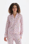 Light Pink TINY FLOWER PRINTED SHIRT PANTS PAJAMAS SUIT