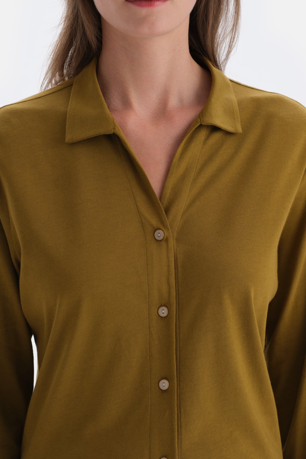 Yeşil Basıc Gömlek Pantolon Pijama Takımı