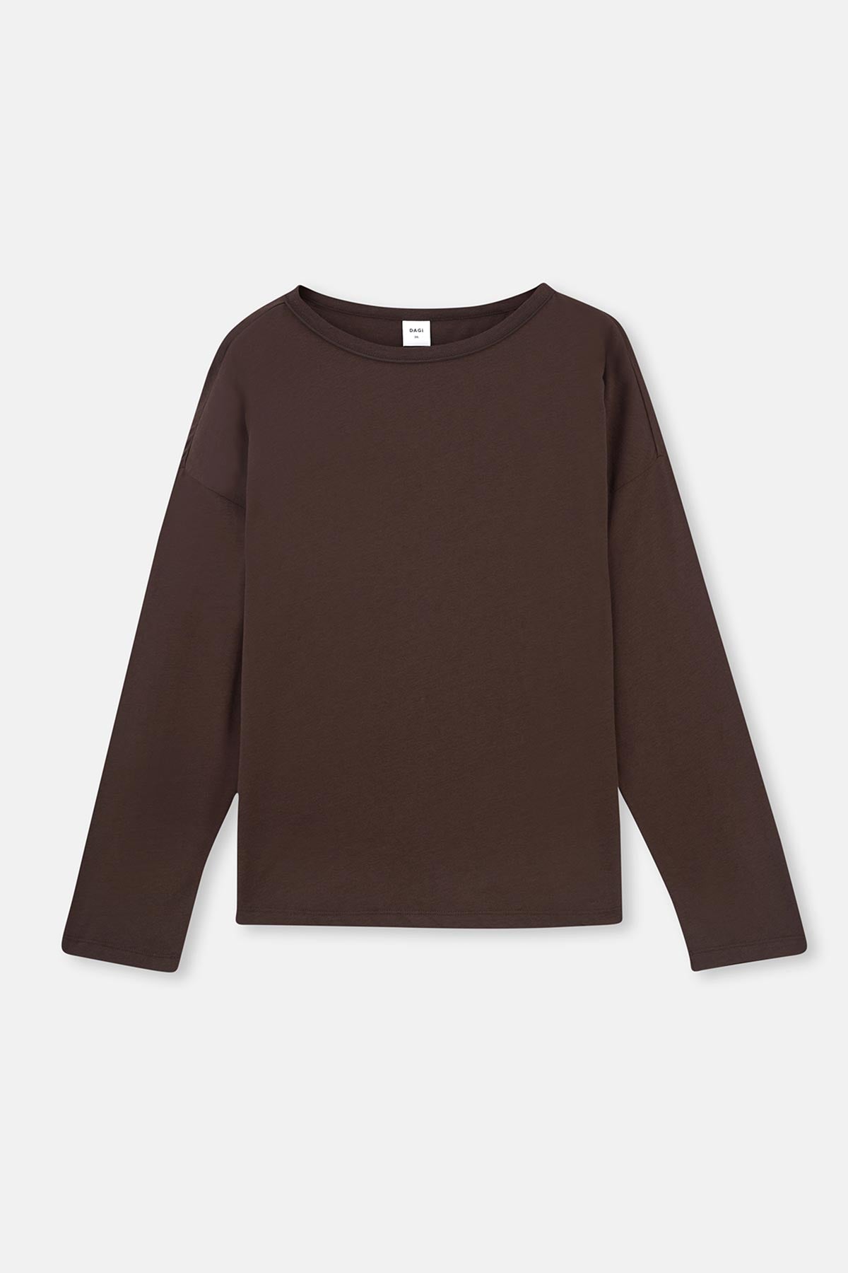 Koyu Kahve Kayık Yaka Basıc Tişört Pantolon Pijama Takımı