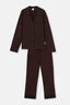Dark Brown SATIN LEG DETAILED SHIRT PANTS PAJAMAS SUIT