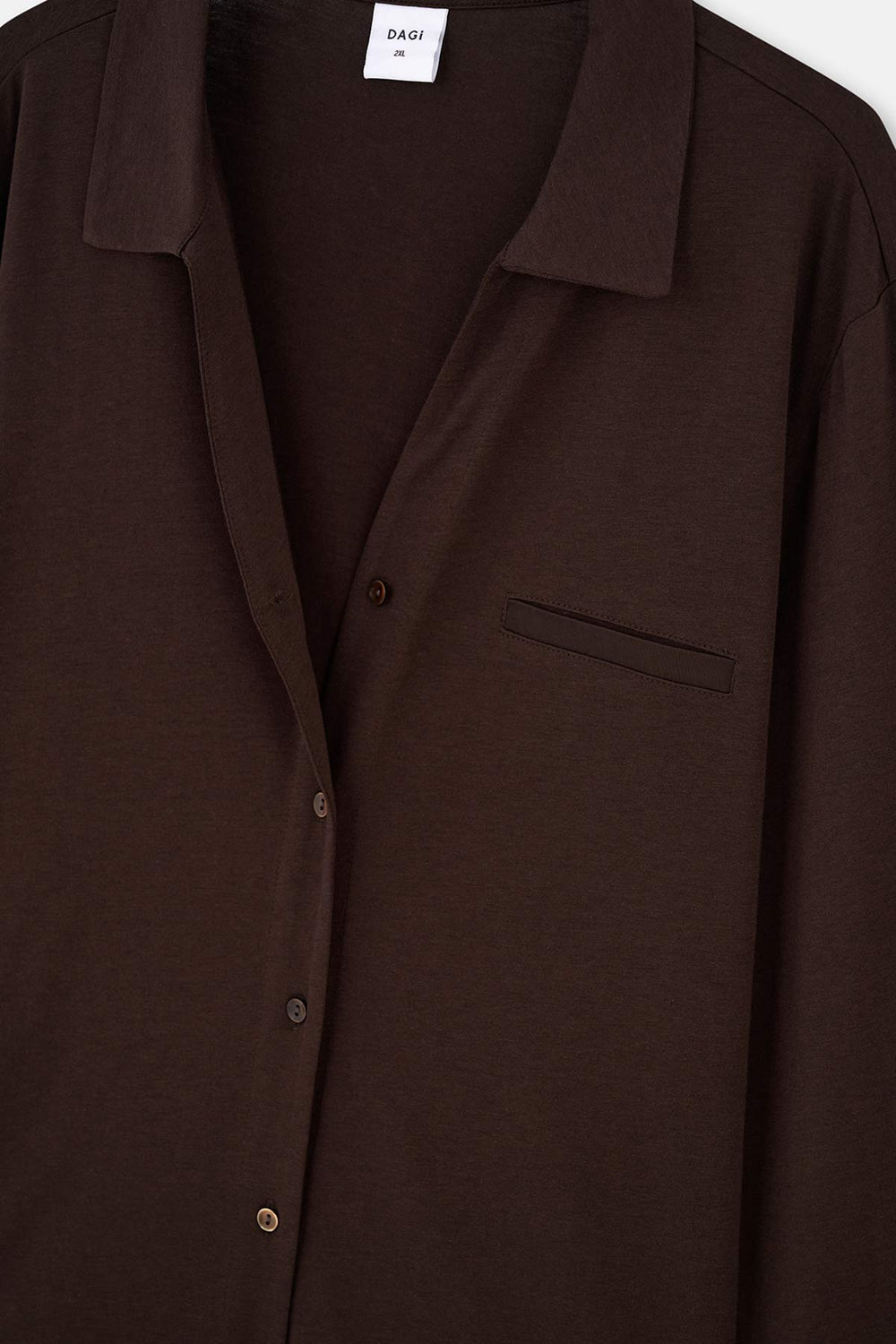 Dark Brown SATIN LEG DETAILED SHIRT PANTS PAJAMAS SUIT