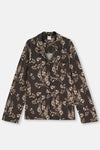 Dark Brown SIZE PRINTED SHIRT PANTS PAJAMAS SUIT