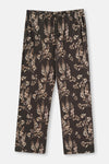 Dark Brown SIZE PRINTED SHIRT PANTS PAJAMAS SUIT