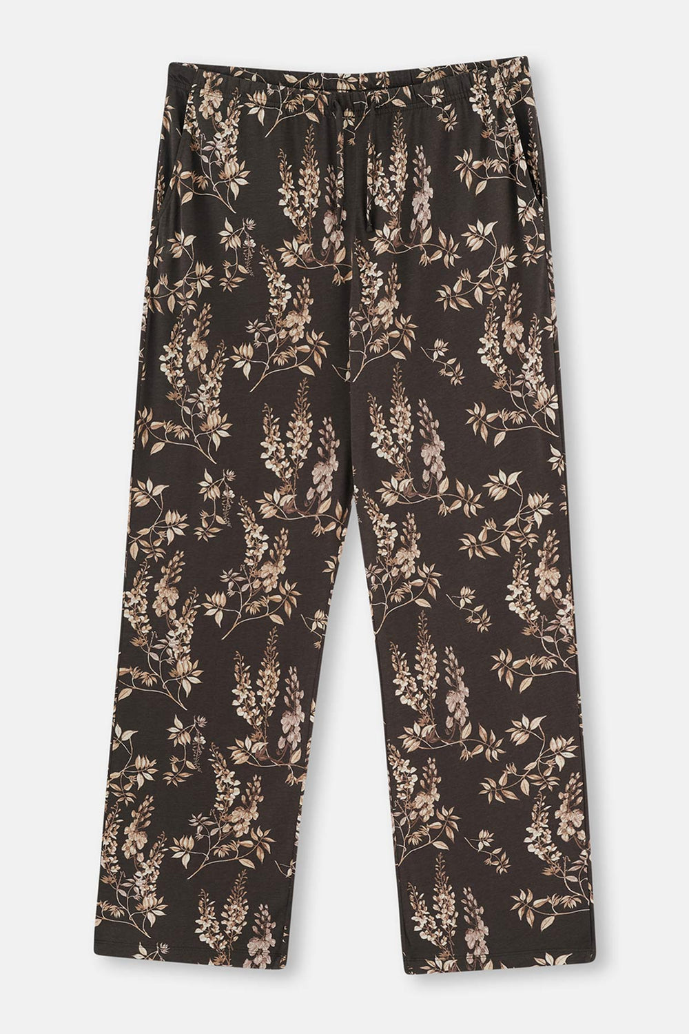 Dark Brown SIZE PRINTED SHIRT PANTS PAJAMAS SUIT