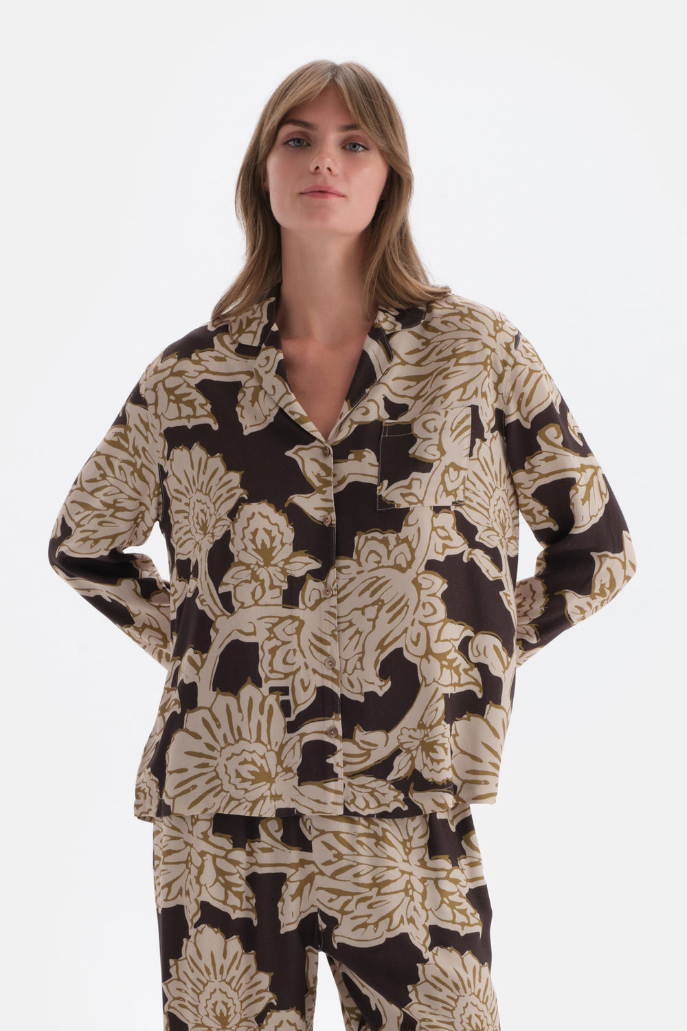 MULTICOLOR PRINTED WOVEN SHIRT PAJAMAS