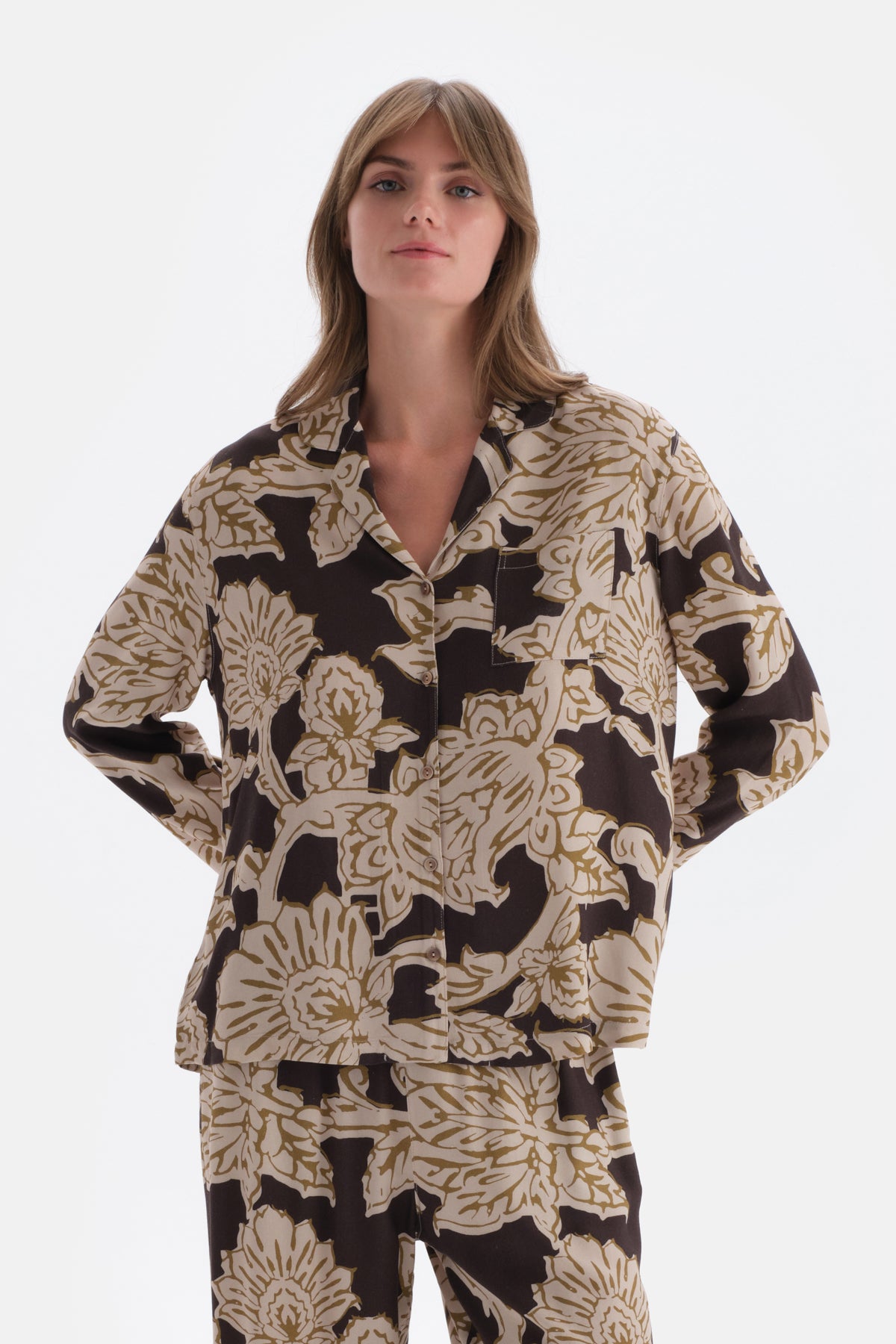 MULTICOLOR PRINTED WOVEN SHIRT PAJAMAS