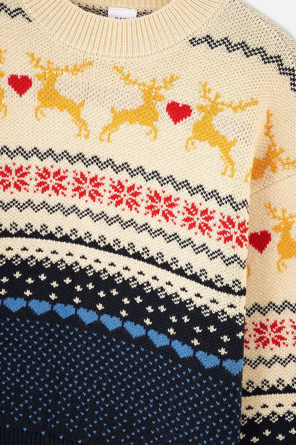 Navy CHRISTMAS PRINT KNITWEAR SWEATER