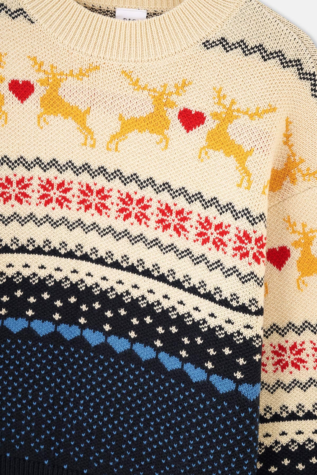 Navy CHRISTMAS PRINT KNITWEAR SWEATER