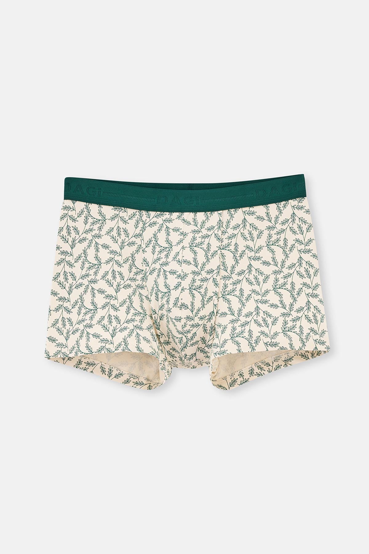 Krem Desenli Pamuklu Boxer