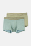 Light Khaki-Light Blue 4210 2-PACK PATTERNED MICRO MODAL BOXER