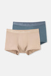 Beige-Indigo 4210 2-PACK PLAIN MICRO MODAL BOXER