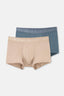 Beige-Indigo 4210 2-PACK PLAIN MICRO MODAL BOXER