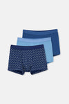Navy-Blue 5210 3-PACK PATTERNED COTTON BOXER