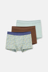 Amber-Gray Blue 5210 3-PACK PATTERNED COTTON BOXER