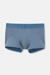 Açık Mavi-Mavi 3'Lü Desenli Micro Modal Boxer
