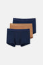 Light Brown-Navy Blue 4210 3-PACK PATTERNED MICRO MODAL BOXER