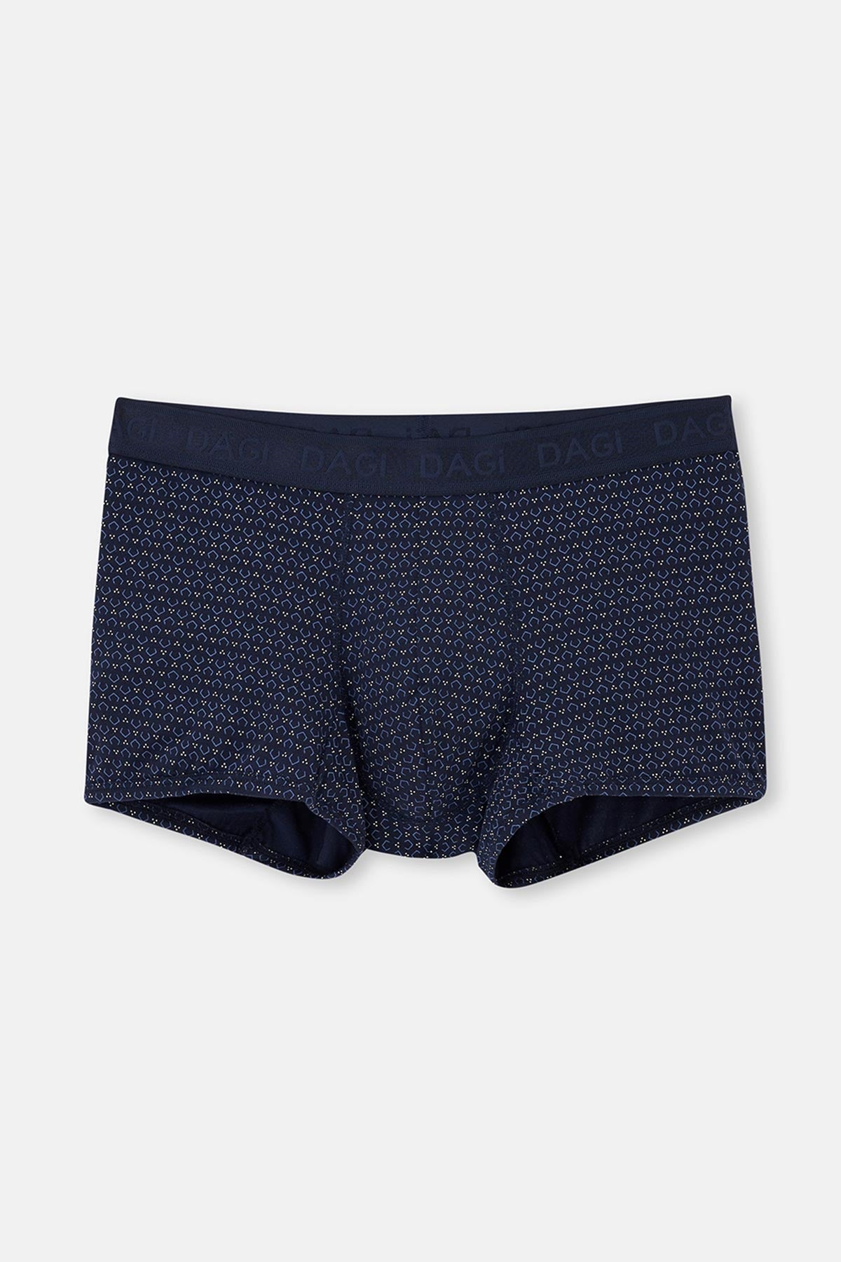 Lacivert-Mavi 3'lü Desenli Micro Modal Boxer