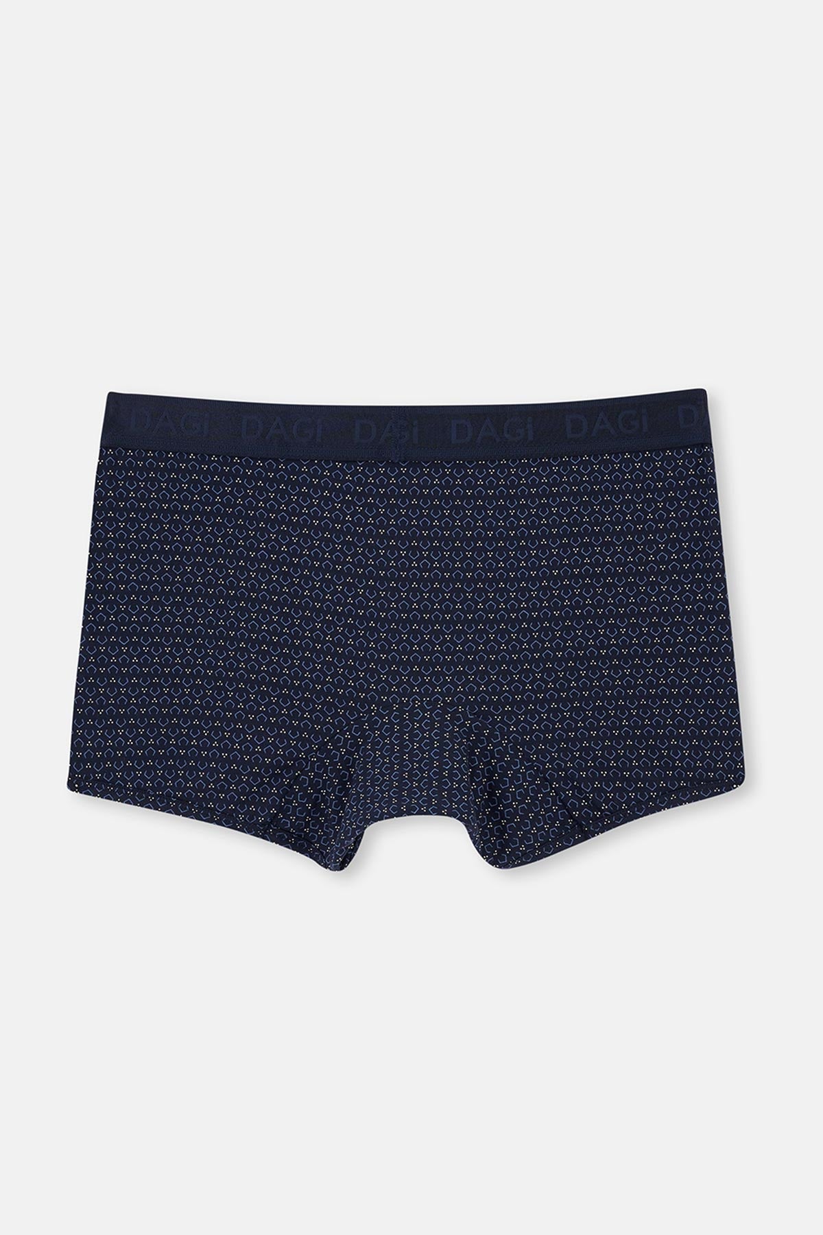 Lacivert-Mavi 3'lü Desenli Micro Modal Boxer