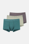 Gray-Mint-Petrol Green 4210 3-PACK PLAIN MICRO MODAL BOXER