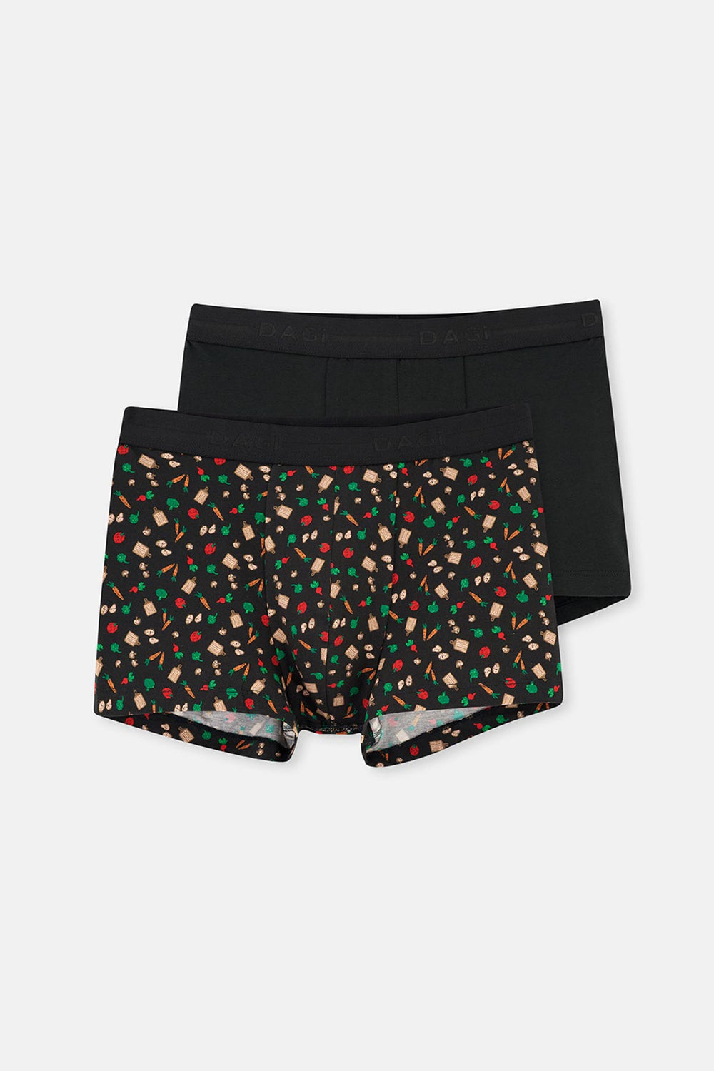 Black 5210 2-PACK PATTERNED COTTON BOXERS