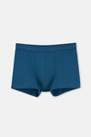 Koyu Yeşil-Mavi 2'li Düz Pamuk Boxer