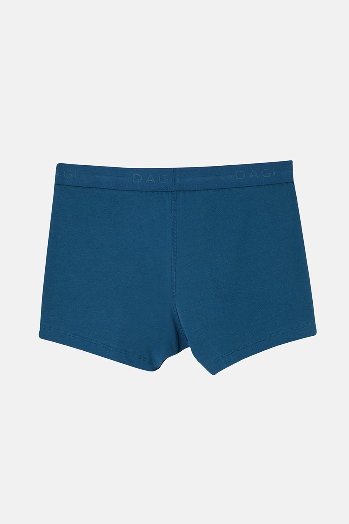 Koyu Yeşil-Mavi 2'li Düz Pamuk Boxer