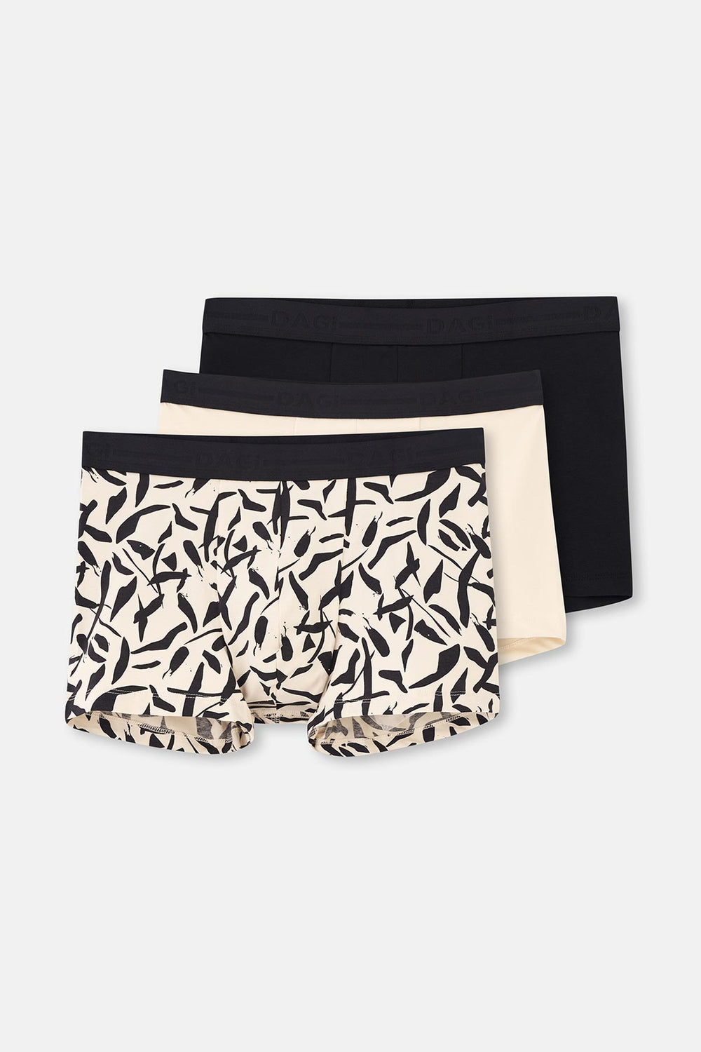 Siyah-Ten 3'Lü Desenli Pamuk Boxer