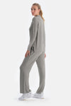 Grey Melange KNITTING DETAIL POLO NECK T-SHIRT